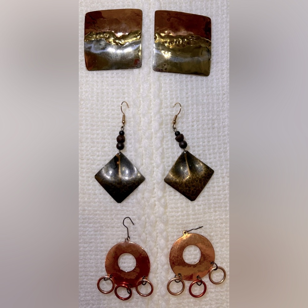 Three Pairs of Vintage Pierced Earrings